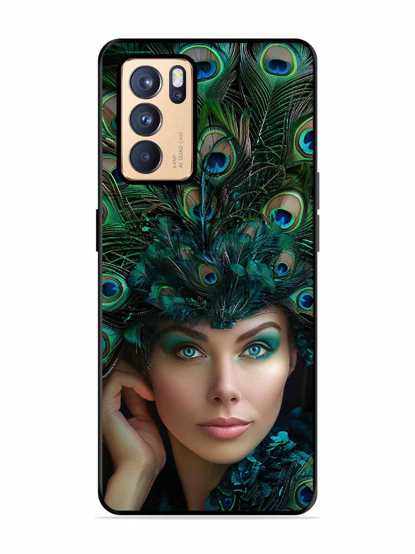 Oppo RENO 6 Pro 5G Girl with peacock feather Crown