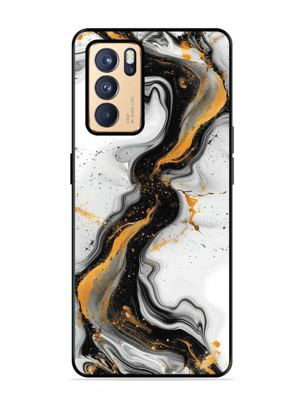 Oppo RENO 6 Pro 5G Black And Golden Marble Essence