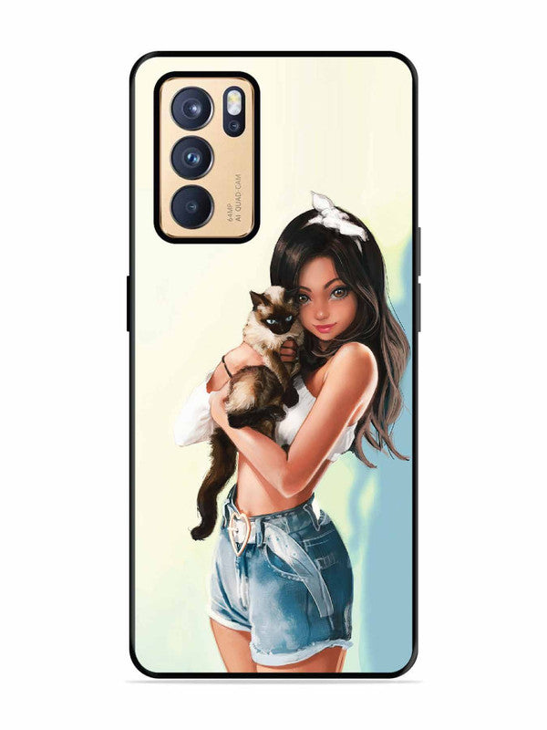 Oppo RENO 6 Pro 5G Cute Girl with Cat