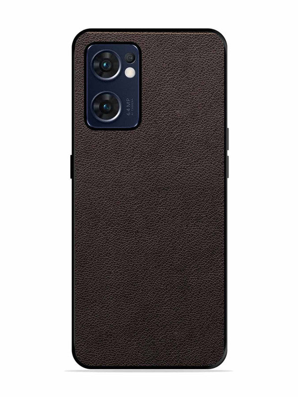 Oppo RENO 7 5G Print of Brown Leather Pattern