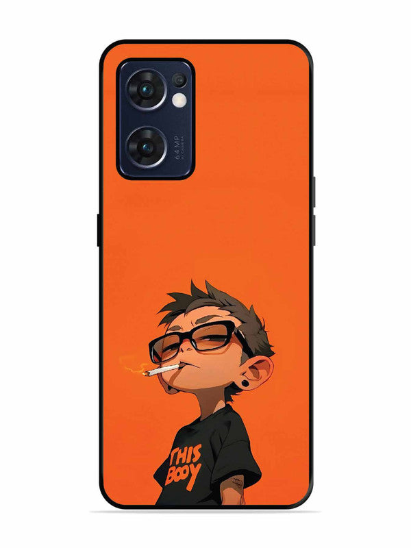 Oppo RENO 7 5G Vibrant Orange Attitude Cartoon