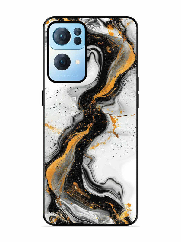 Oppo RENO 7 Pro 5G Black And Golden Marble Essence