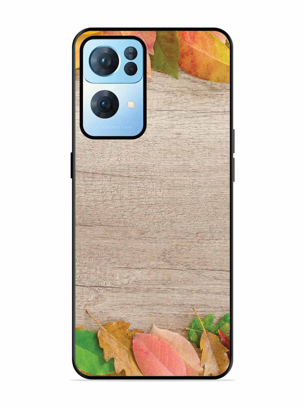 Oppo RENO 7 Pro 5G Autumn Leafs On Wooden Table