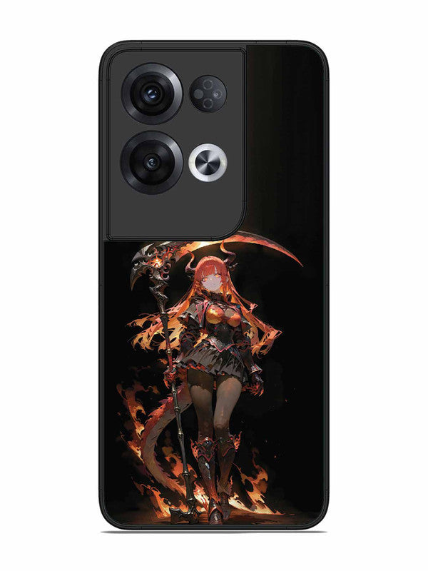 Oppo RENO 8 Pro 5G anime-girl-sycthe-red-hair-horn