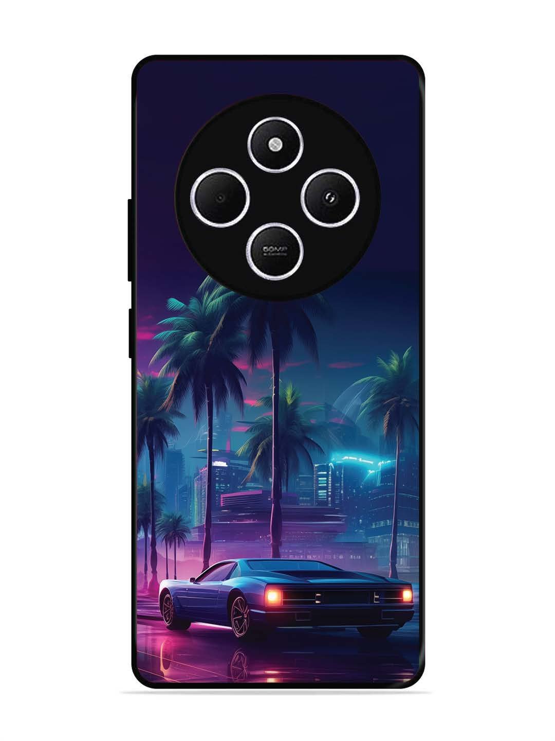 Poco C75 5g sunset-sports-car-city-palm-trees