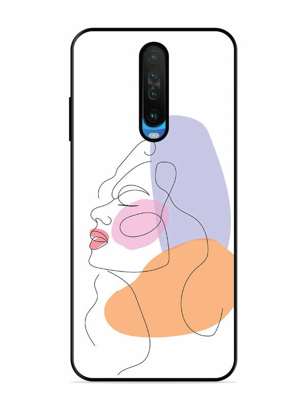 Poco X2 Line Art Girl Face