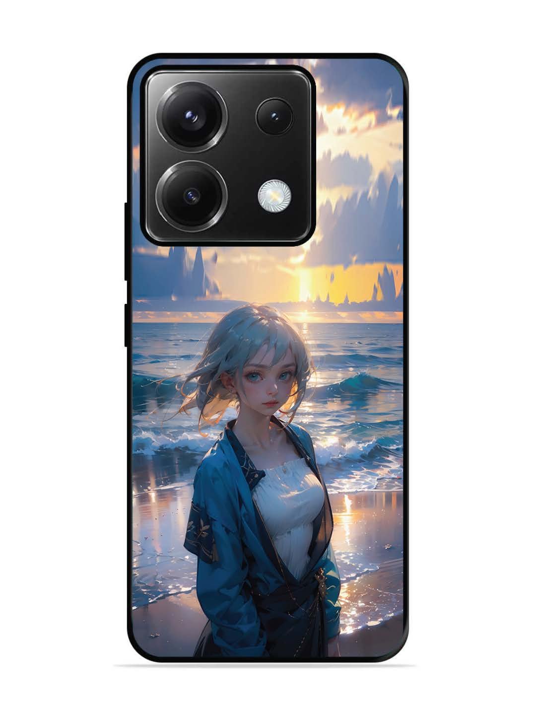 Poco X6 Anime Girl Beach Ocean Waves