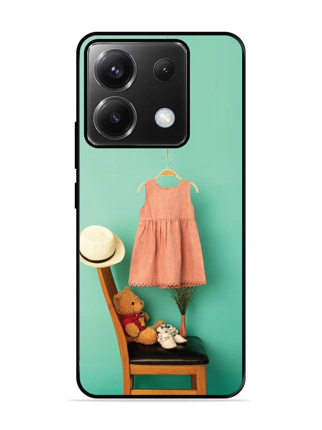 Poco X6 Trendy dress for girl near toy bear