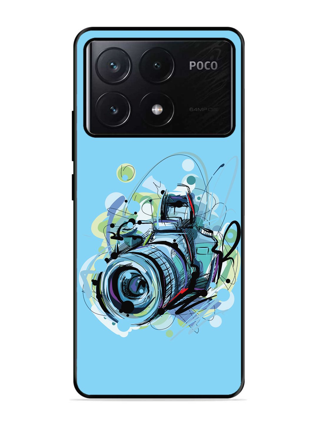 Poco X6 Pro Camera Blue Background