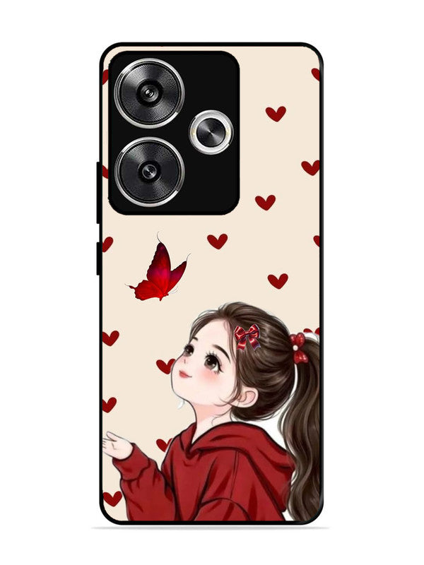 Poco F6 Beautiful girl with red butterfly
