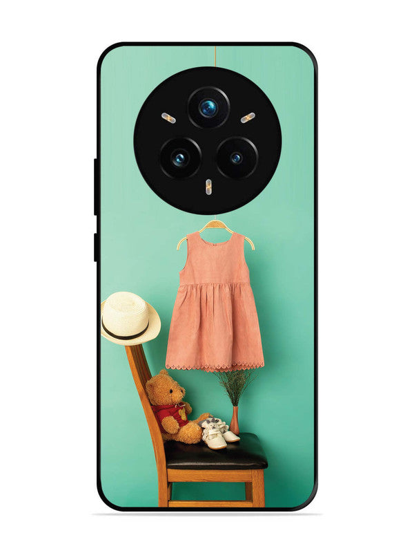 realme 14 pro plus 5g Trendy dress for girl near toy bear