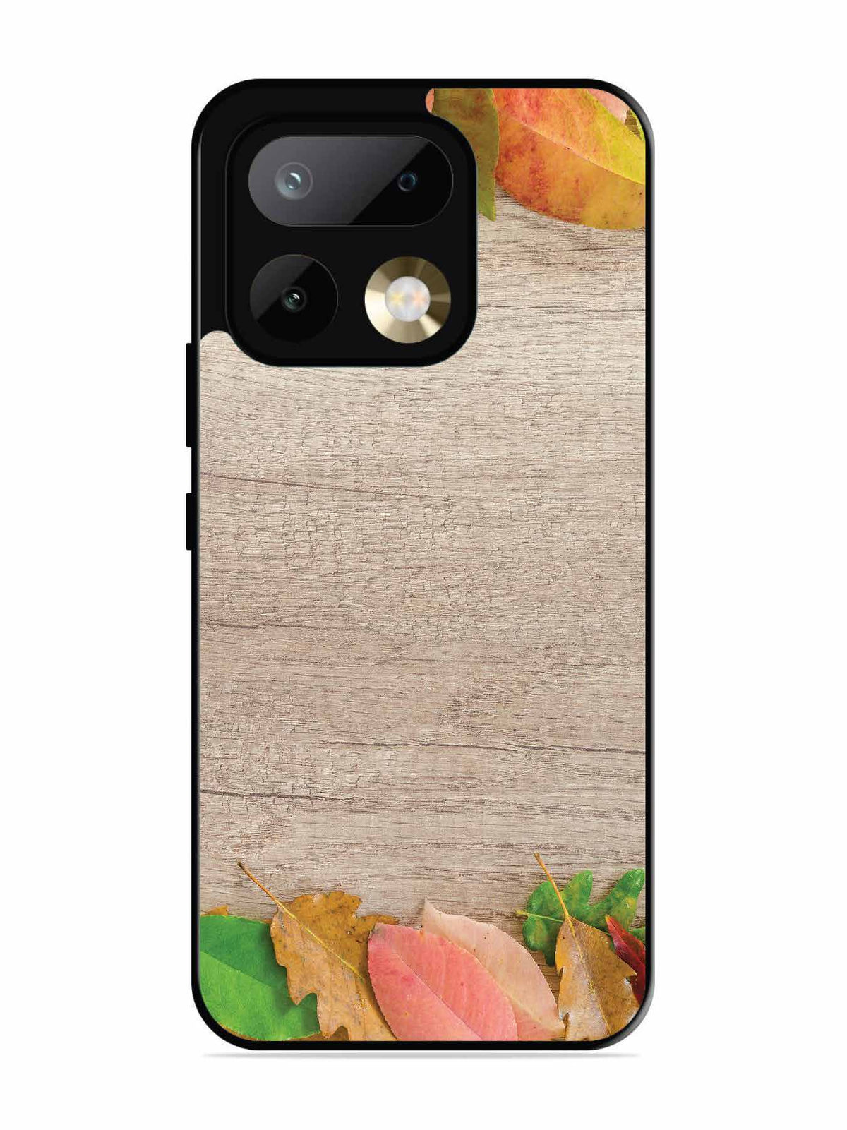 realme 16 Pro Autumn Leafs On Wooden Table