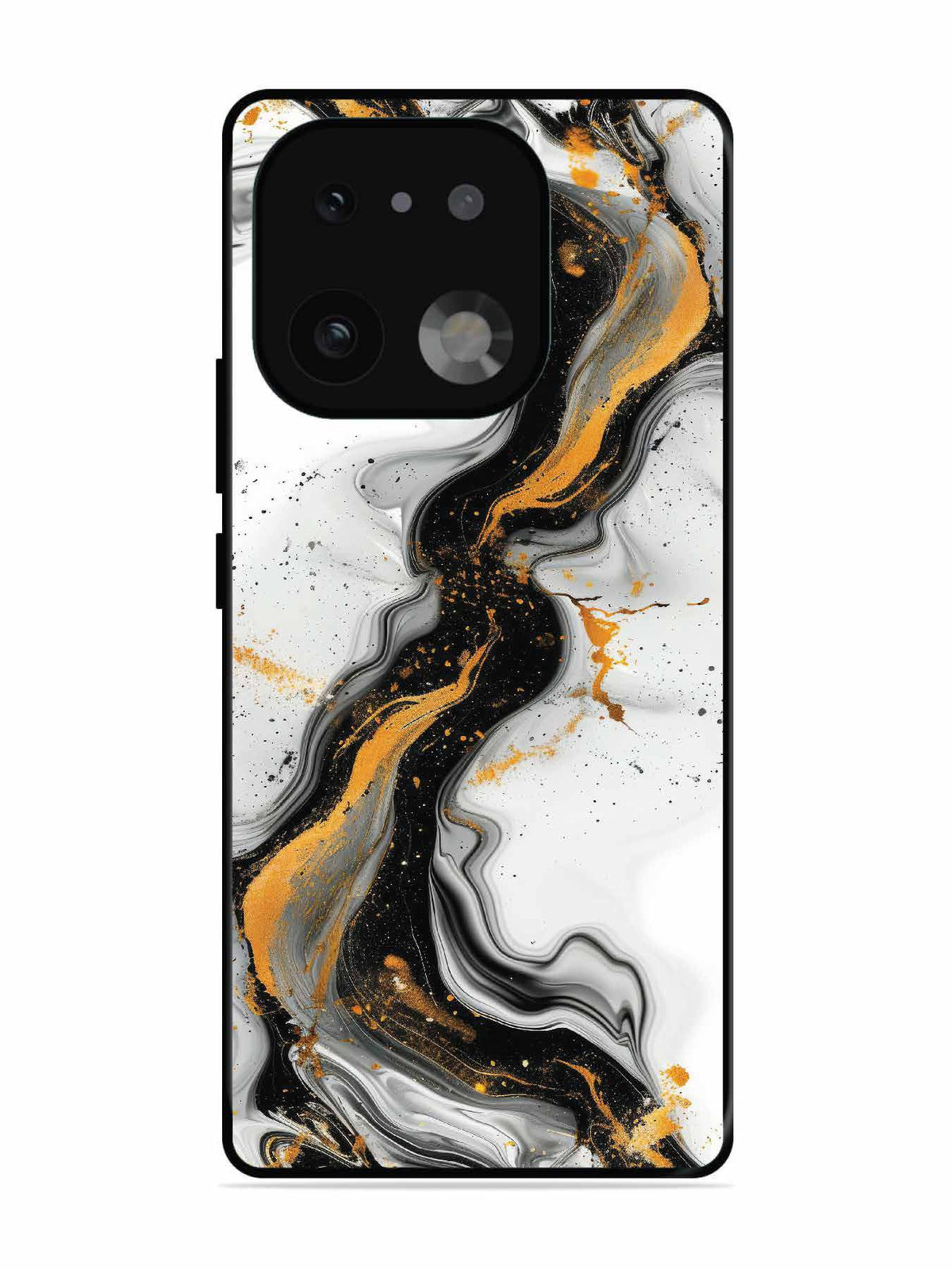 realme 16 Pro Plus Black And Golden Marble Essence