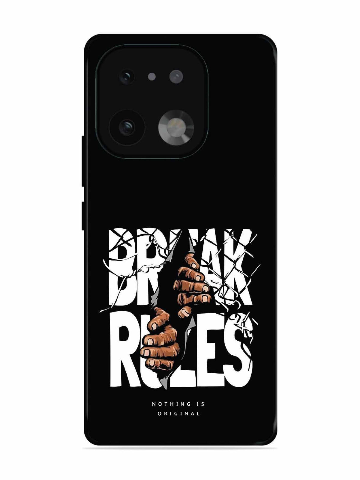 realme 16 Pro Plus Break Rules Gritty Typography Art