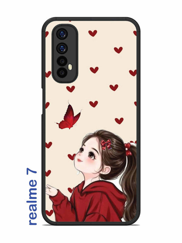 Realme 7 Beautiful girl with red butterfly