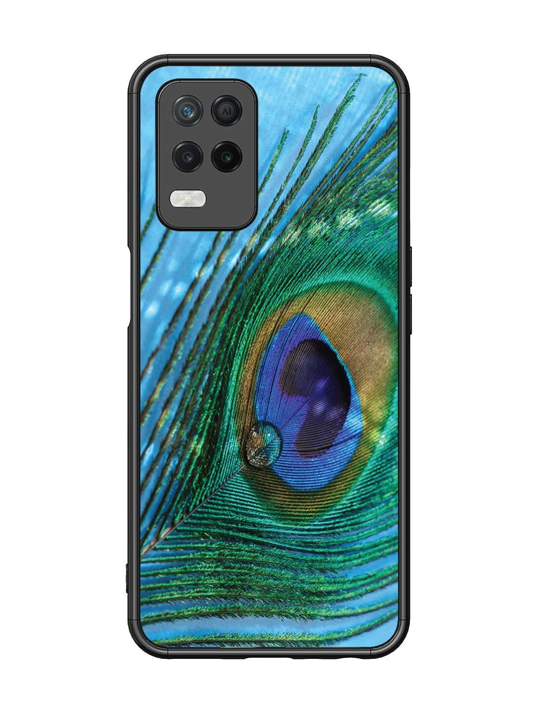 Realme 8 5G A drop on Peacock Feather