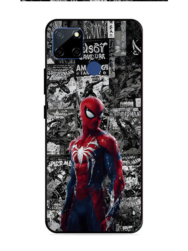 realme C12 Spiderman Highlighted on News Paper