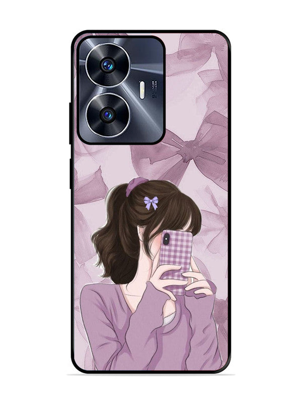 realme C55 Pinky Girl taking selfie
