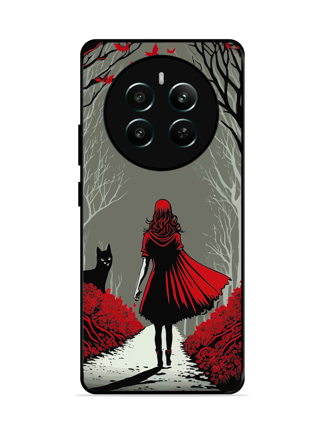 realme P1 5G Scarlet Girl in Red Forest