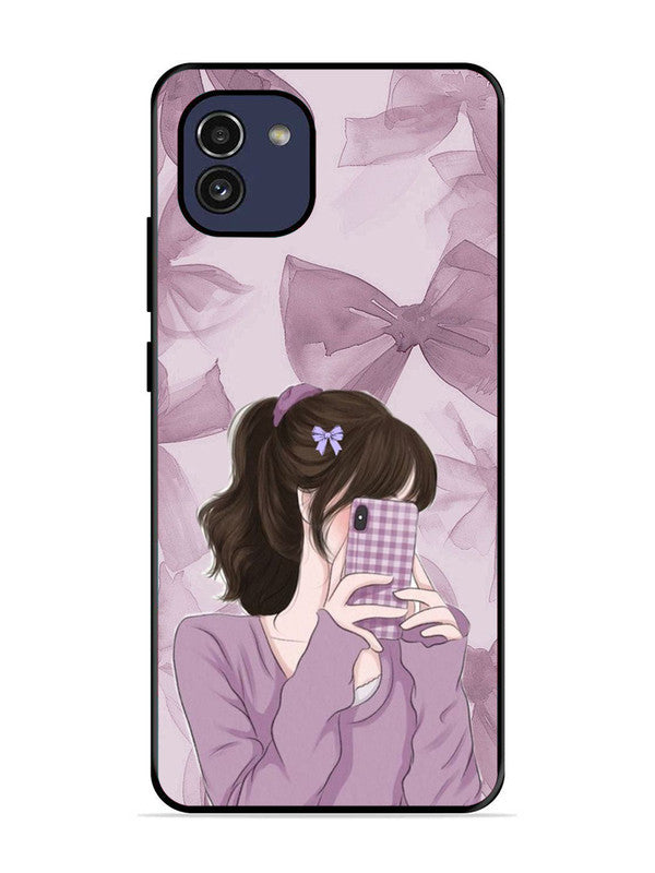 Samsung Galaxy A03 Pinky Girl taking selfie
