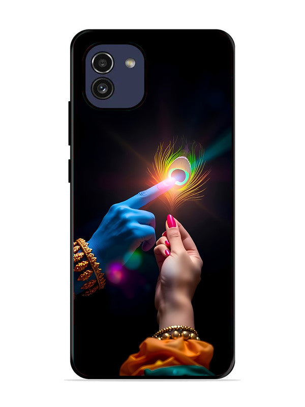 Samsung Galaxy A03 Radha Krishna touching feather