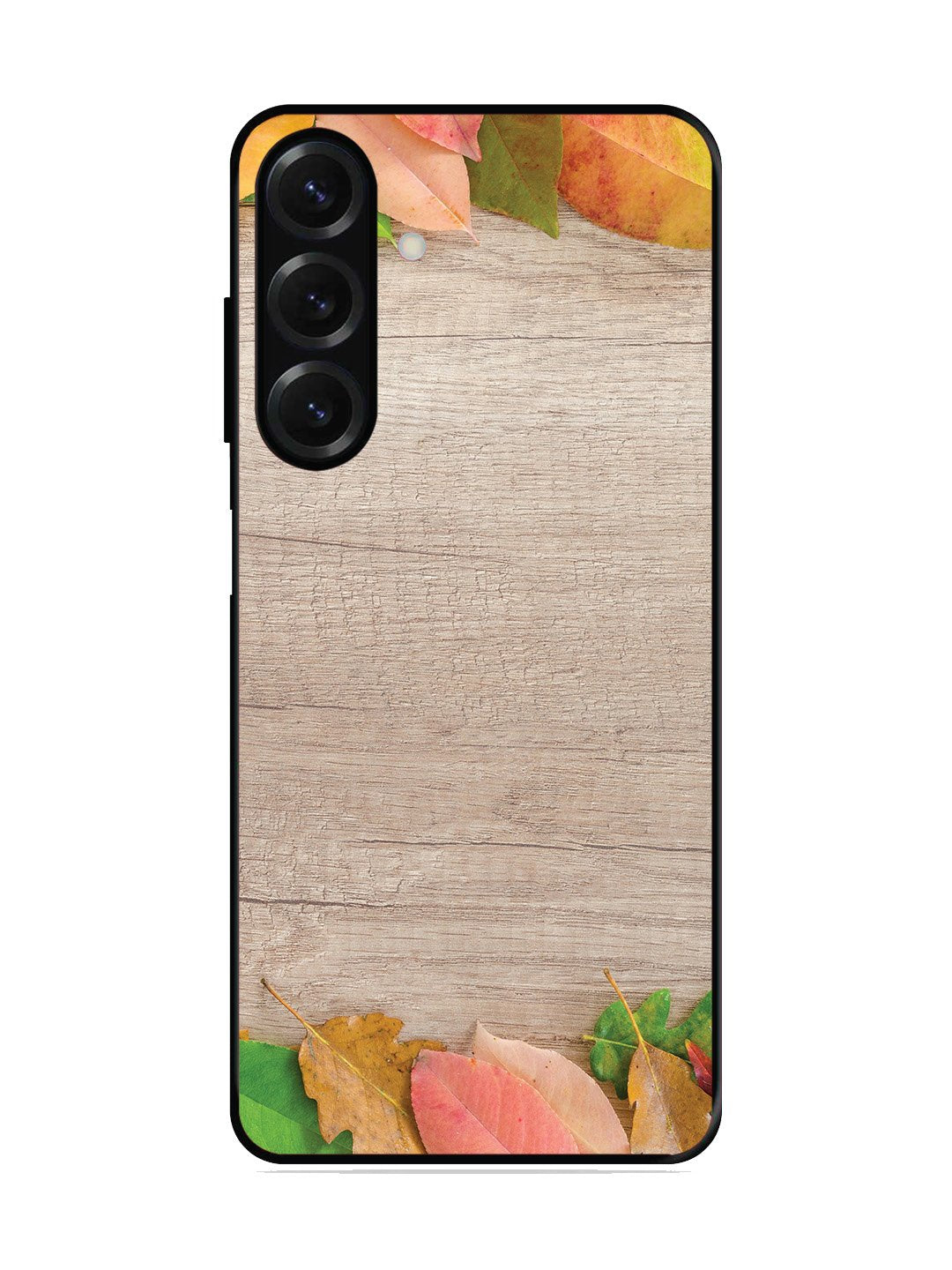 Samsung Galaxy A04s Autumn Leafs On Wooden Table
