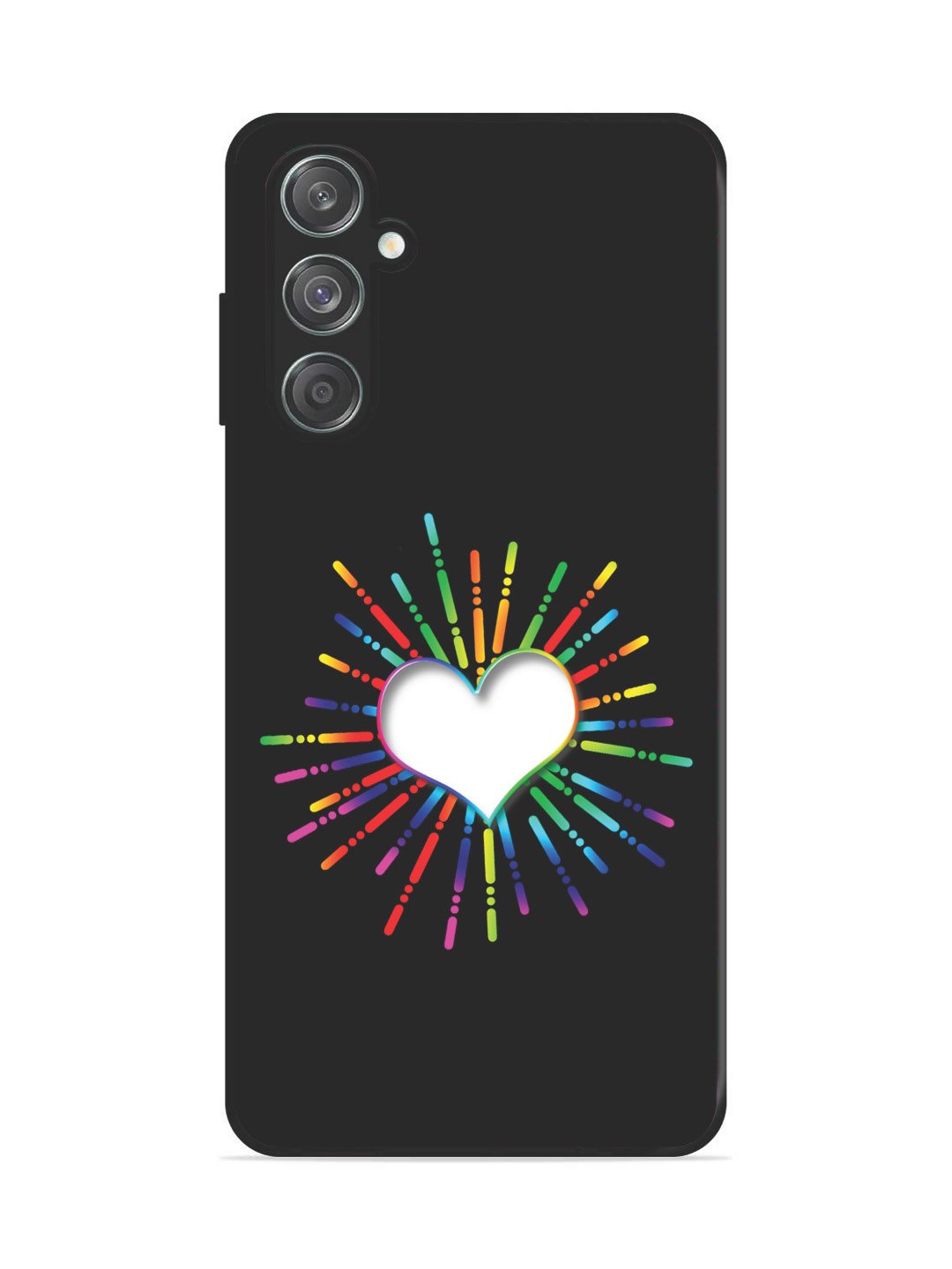 Samsung Galaxy M15 Colourful Heart on Black