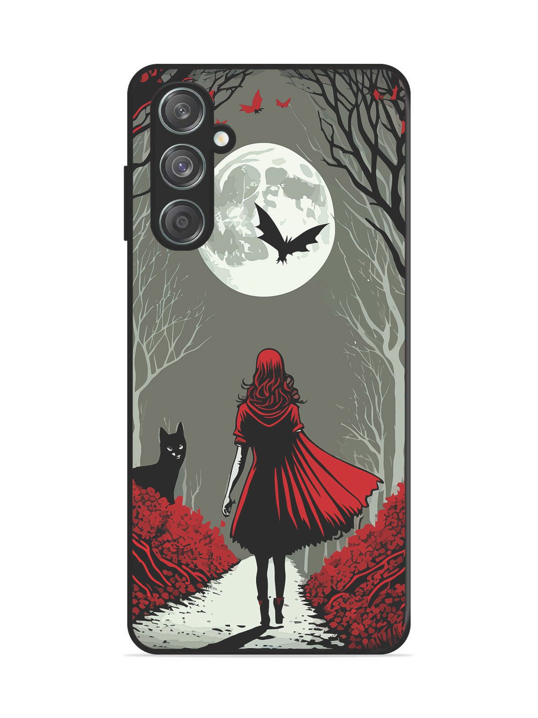 Samsung Galaxy M15 Scarlet Girl in Red Forest