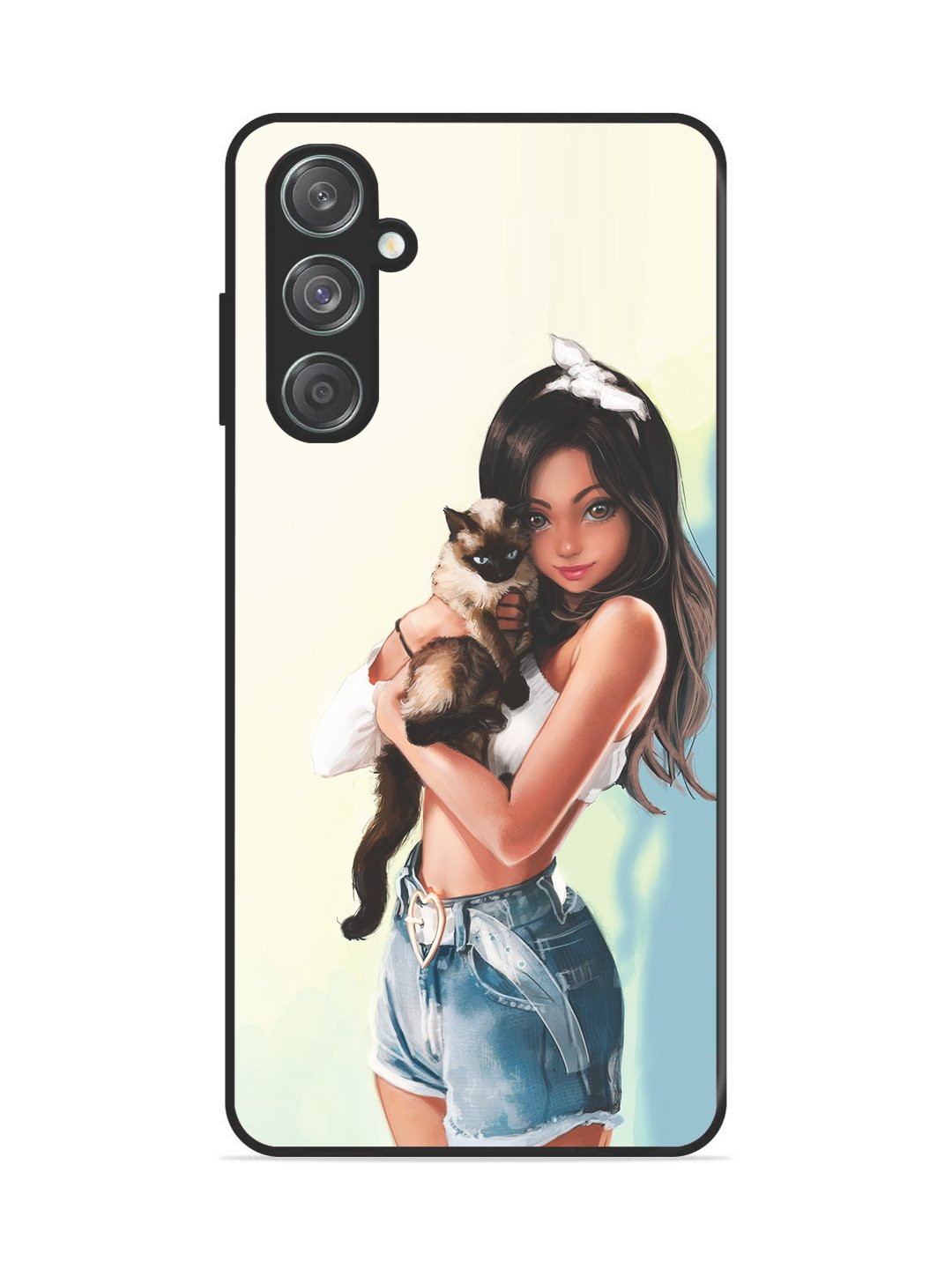 Samsung Galaxy F15 5g Cute Girl with Cat