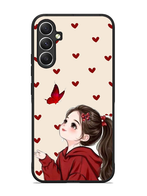Samsung Galaxy A34 5G Beautiful girl with red butterfly