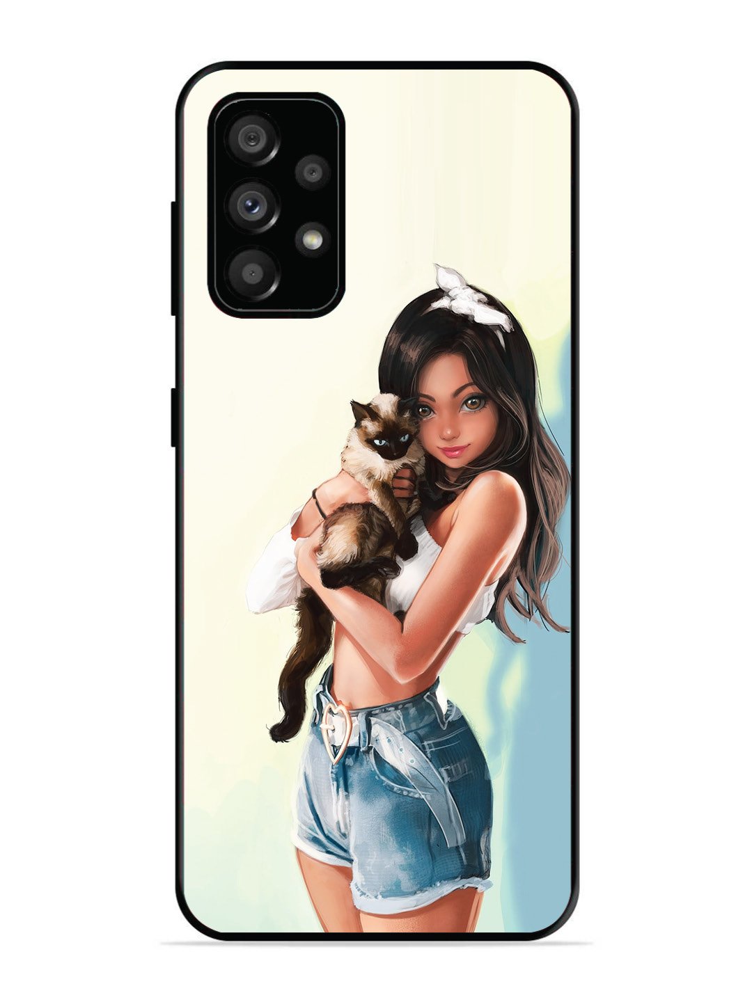 Samsung Galaxy A73 Cute Girl with Cat
