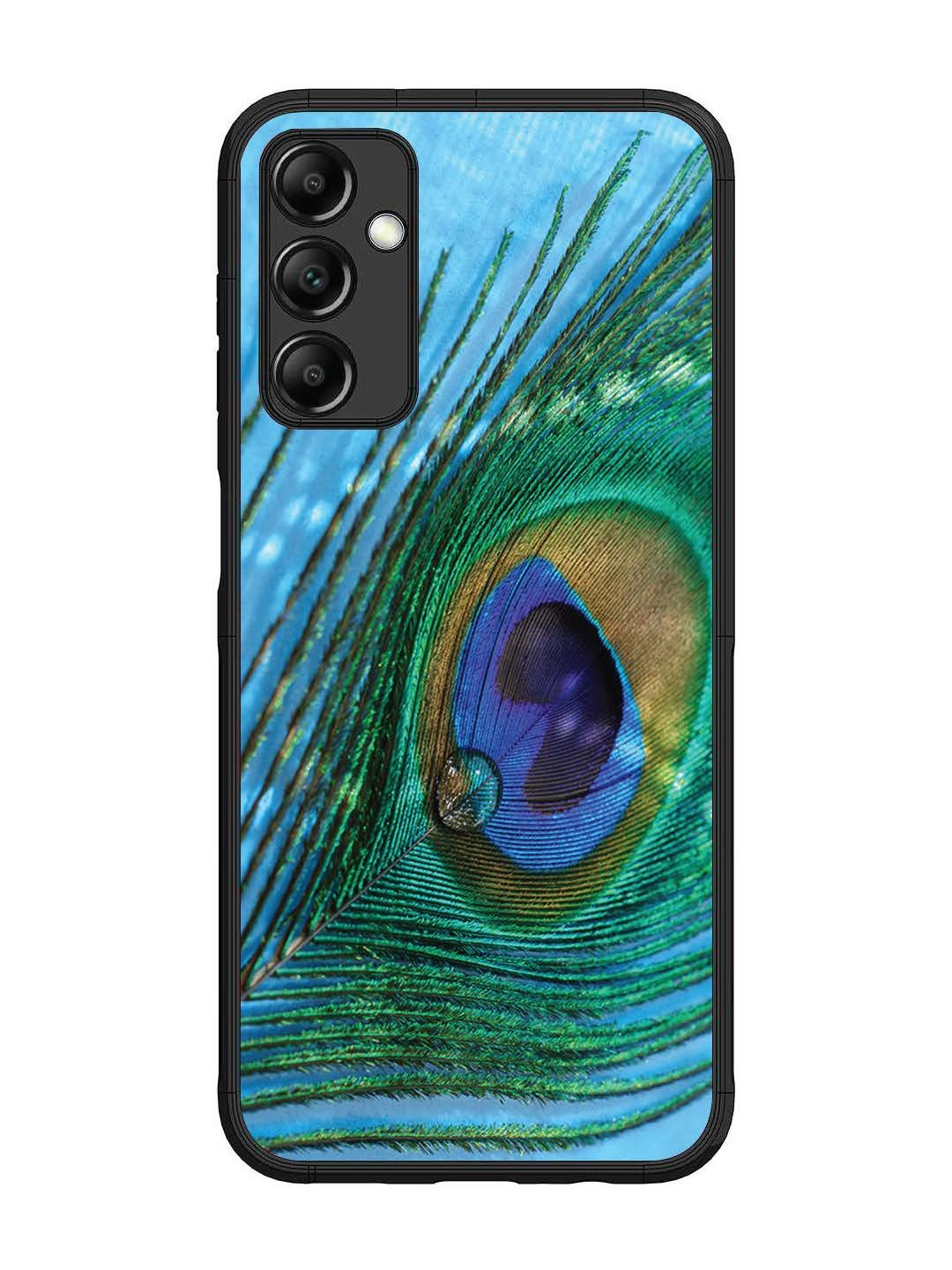 Samsung Galaxy M14 4G A drop on Peacock Feather
