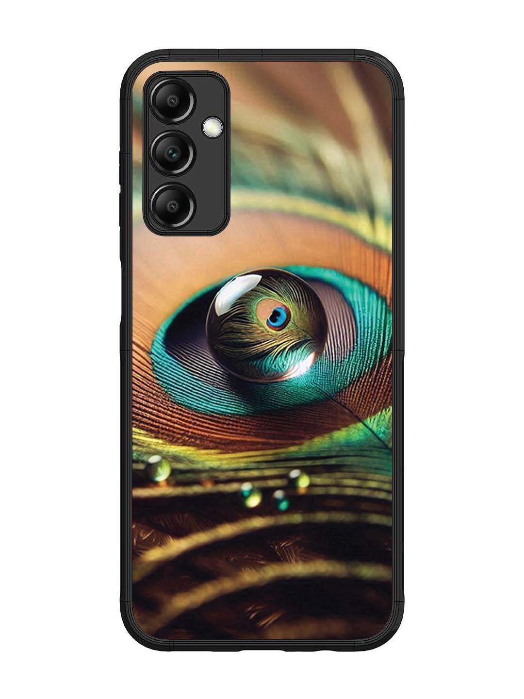Samsung Galaxy M14 4G Water Drop On Peacock Feather