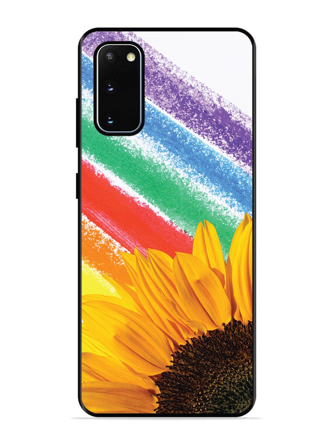 SAMSUNG GALAXY S20 Sunflower on Colourful Lines