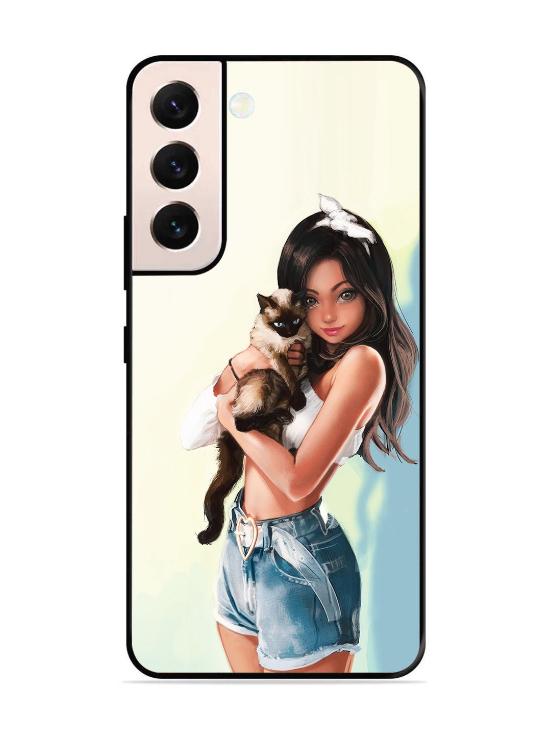 SAMSUNG GALAXY S21 Plus Cute Girl with Cat