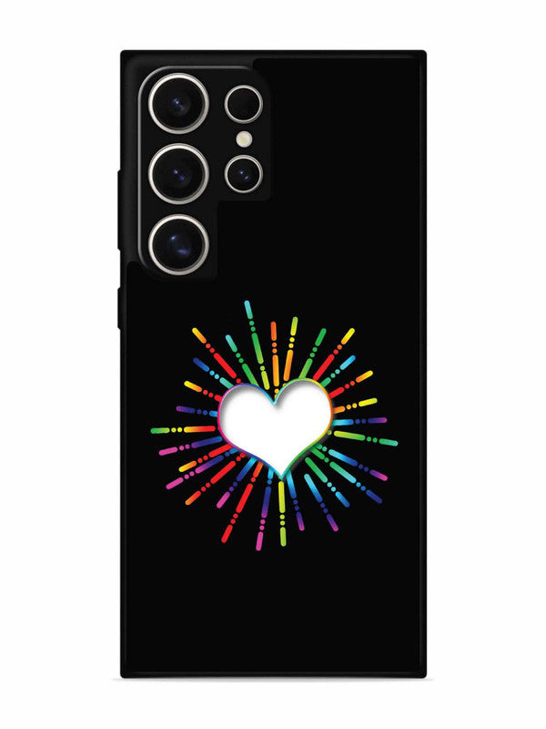 Samsung Galaxy S24 Ultra 5G Colourful Heart on Black