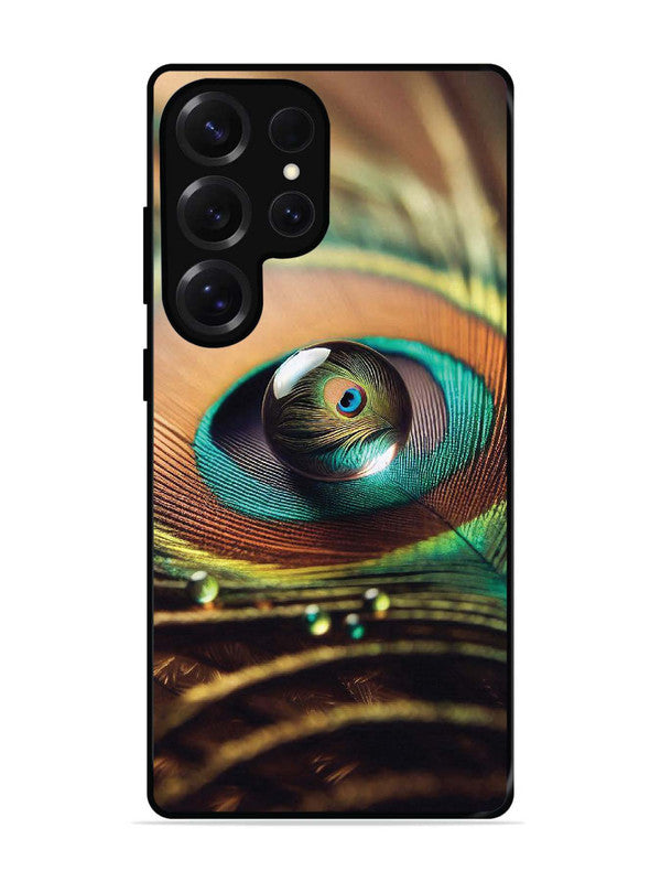 Samsung Galaxy S25 Ultra Water Drop On Peacock Feather