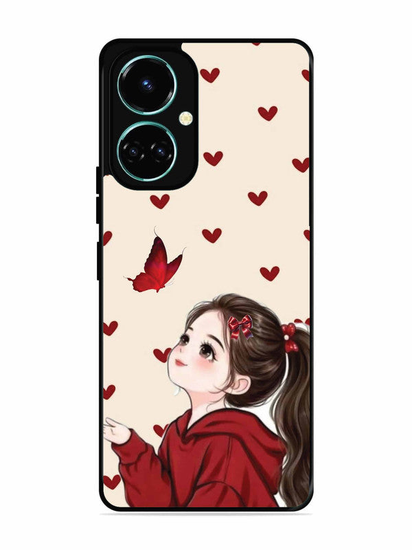 Tecno camon 19 Beautiful girl with red butterfly