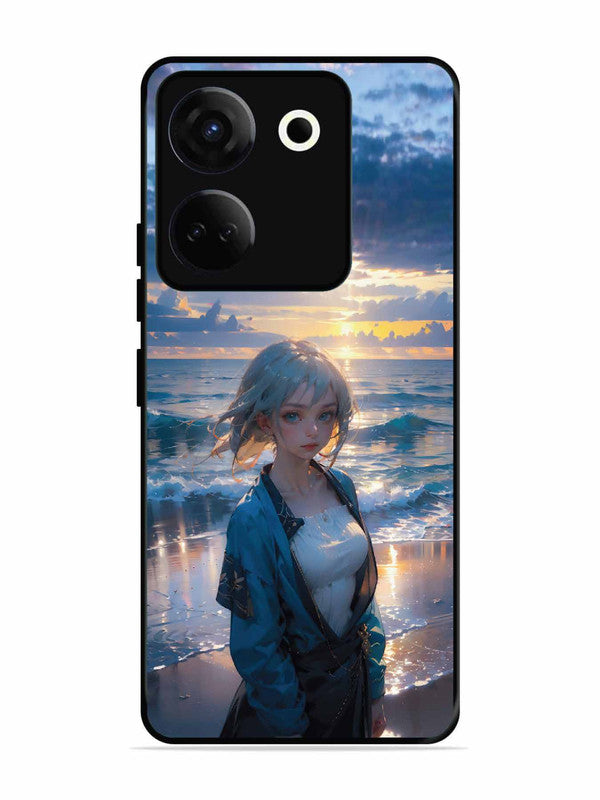 Tecno camon 20 Anime Girl Beach Ocean Waves