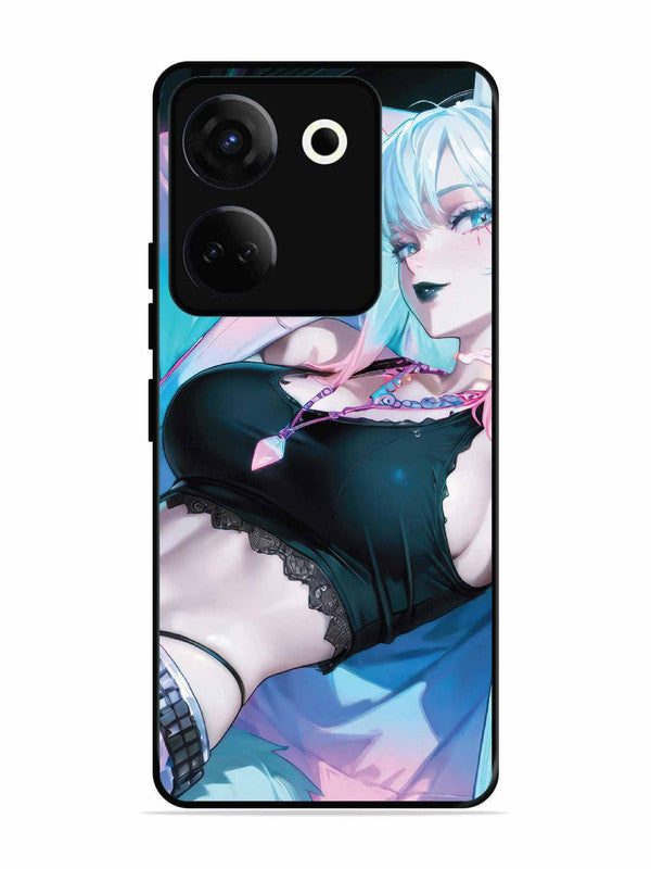 Tecno camon 20 anime girl fox headpohone white Hair