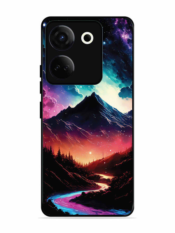 Tecno camon 20 mountain-valley-Colorful-cloud-at-night