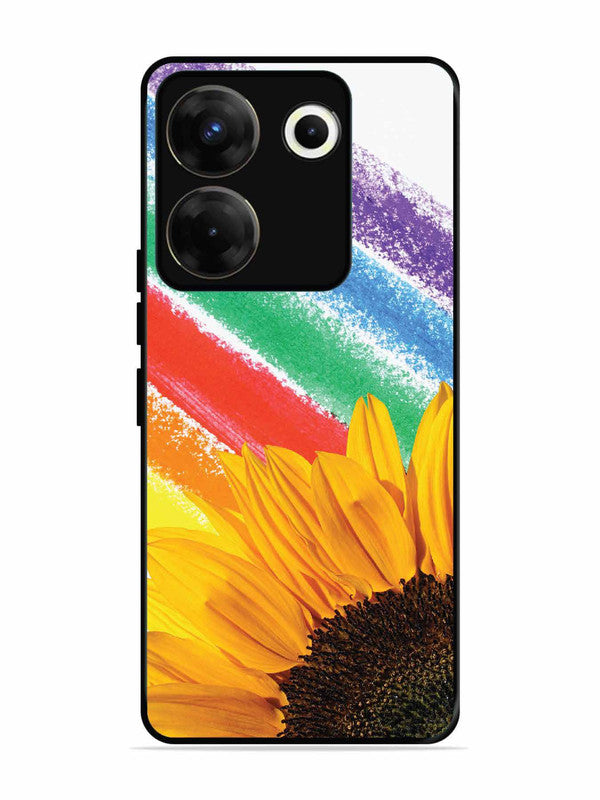 Tecno camon 20 Pro Sunflower on Colourful Lines