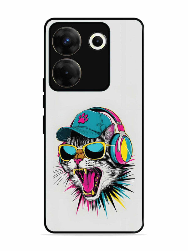 Tecno camon 20 Pro Neon Pop Art DJ Cat Vibe