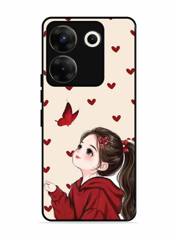 Tecno camon 20 Pro Beautiful girl with red butterfly