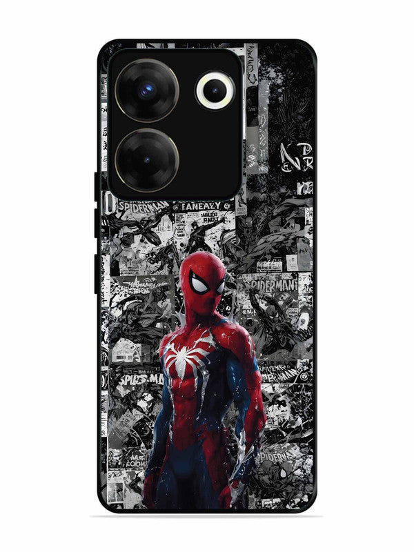 Tecno camon 20 Pro Spiderman Highlighted on News Paper
