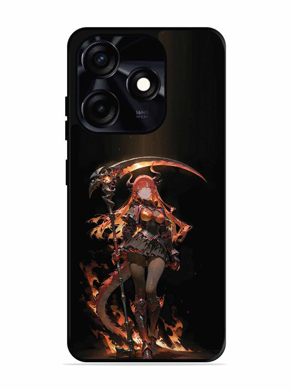 Tecno Spark 10C anime-girl-sycthe-red-hair-horn