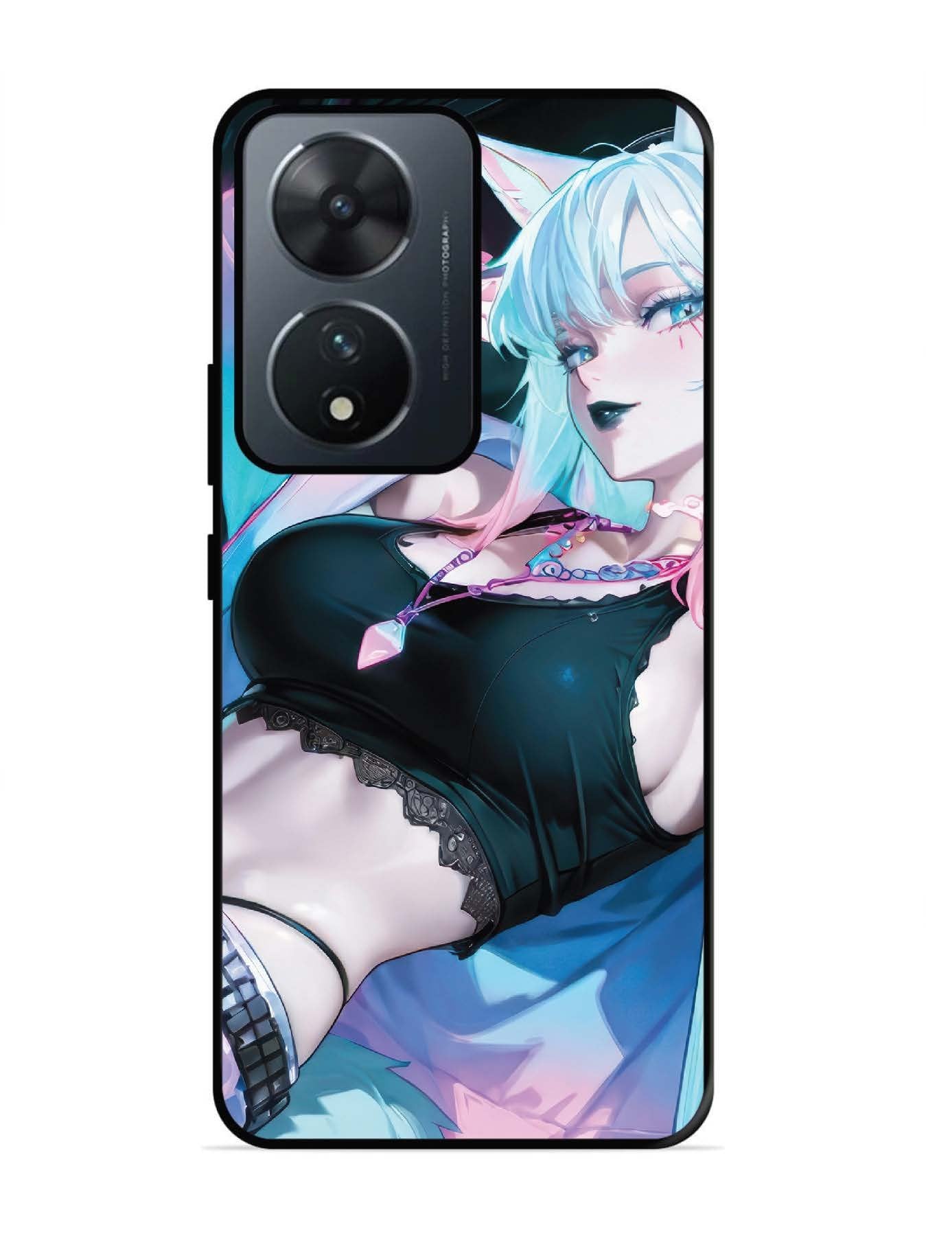 Vivo T2 5G anime girl fox headpohone white Hair