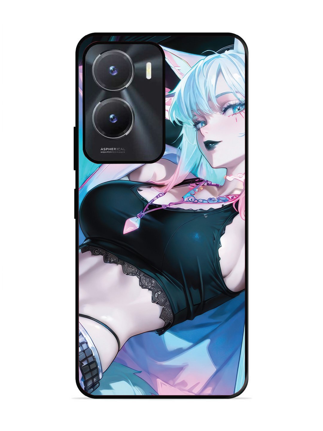 Vivo T2x 5g anime girl fox headpohone white Hair