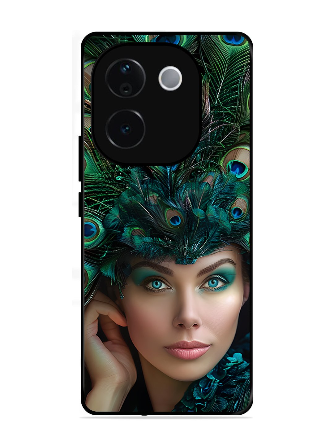 vivo T3 Pro 5G Girl with peacock feather Crown