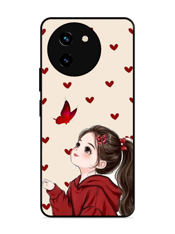 Vivo T3x 5G Beautiful girl with red butterfly